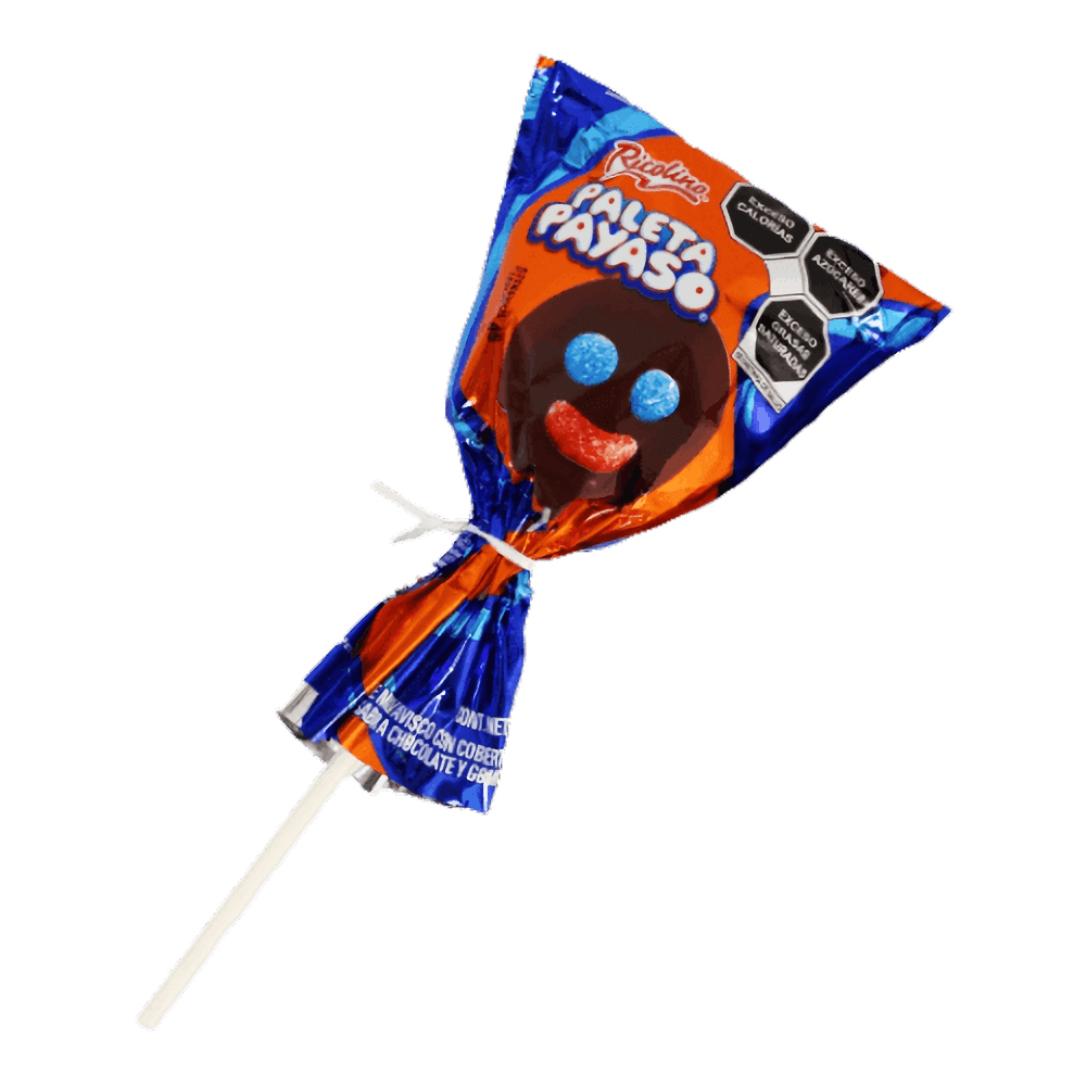 Paleta Payaso Schokolade und Marshmellow mit Weingummis 45g am Stiel